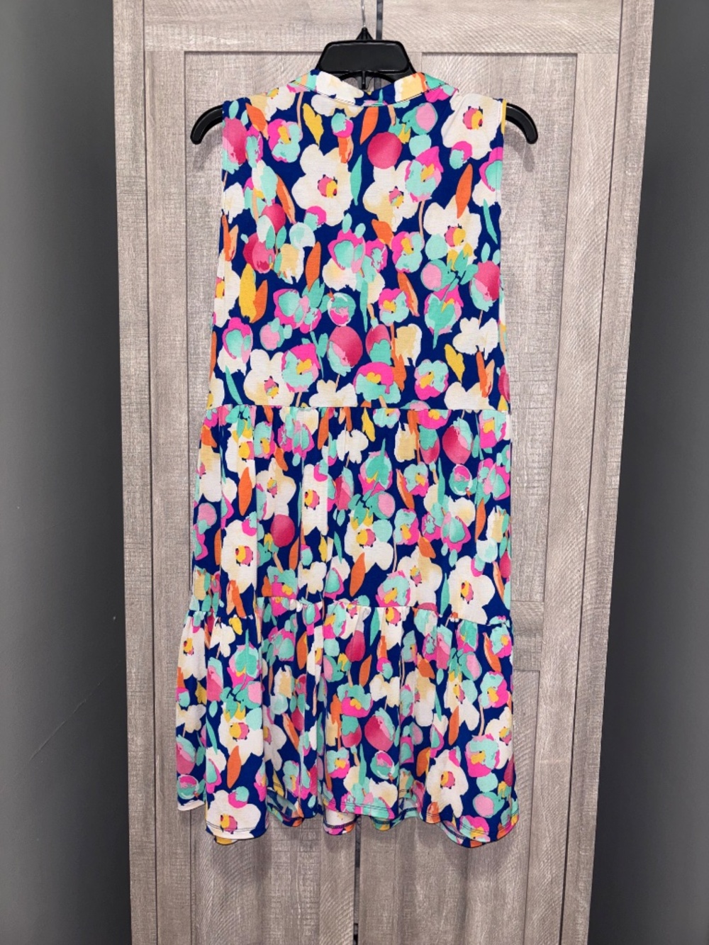 Multi color Dear Scarlett Tiered Wrinkle Free Dress 2X - Picture 4 of 7